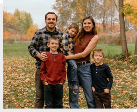 Carson family photo in autumn